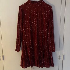 LOFT Burgundy Top with White Accents